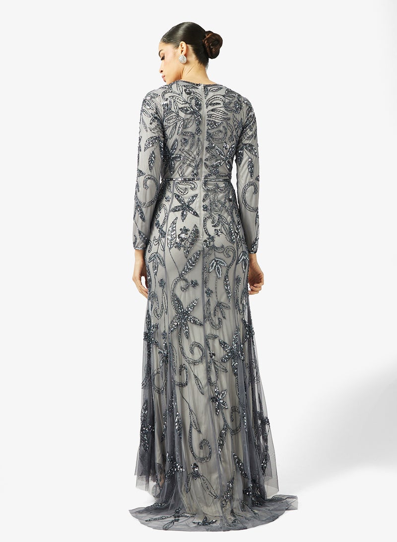 MARYISA Floral Print Pleated Maxi Dress - Image 2